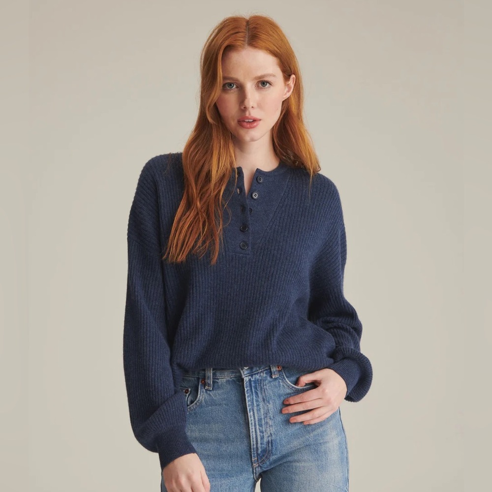 Naadam Ribbed Henley Cashmere Sweater